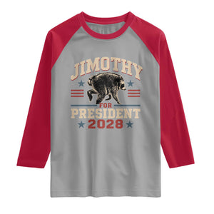 Jimothy For President 2028 Raglan Shirt Funny Jimothy The Raccoon Seattle Trash Panda Meme