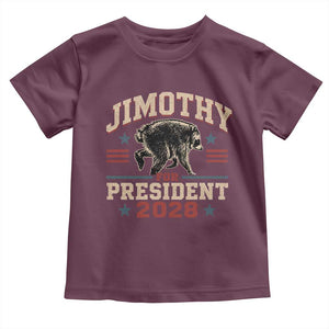 Jimothy For President 2028 Toddler T Shirt Funny Jimothy The Raccoon Seattle Trash Panda Meme