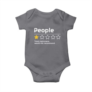 People 1 Star Total Nightmare Would Not Recommend Baby Onesie Funny Sarcastic