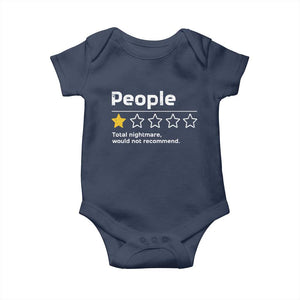 People 1 Star Total Nightmare Would Not Recommend Baby Onesie Funny Sarcastic