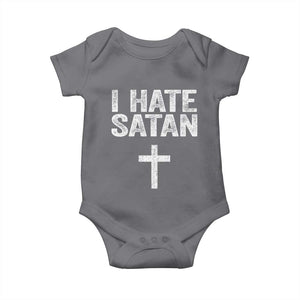 I Hate Satan Baby Onesie Funny Christian Jesus Cross