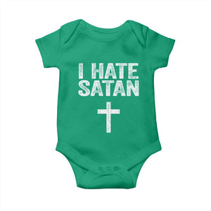 I Hate Satan Baby Onesie Funny Christian Jesus Cross