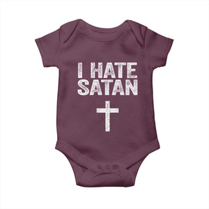 I Hate Satan Baby Onesie Funny Christian Jesus Cross