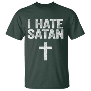 I Hate Satan T Shirt Funny Christian Jesus Cross