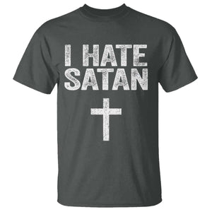 I Hate Satan T Shirt Funny Christian Jesus Cross