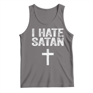 I Hate Satan Tank Top Funny Christian Jesus Cross