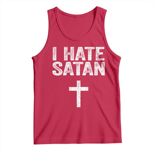 I Hate Satan Tank Top Funny Christian Jesus Cross