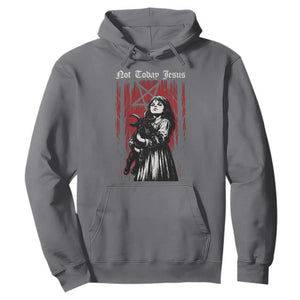 Not Today Jesus Gothic Dark Art Creepy Halloween Hoodie