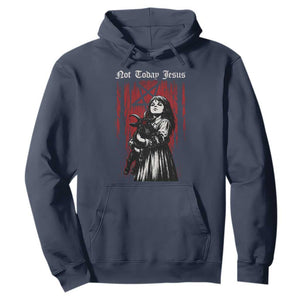Not Today Jesus Gothic Dark Art Creepy Halloween Hoodie
