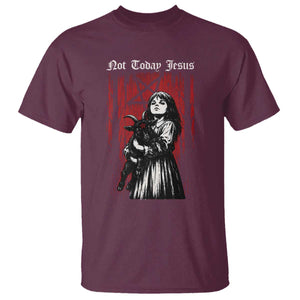 Not Today Jesus Gothic Dark Art Creepy Halloween T Shirt