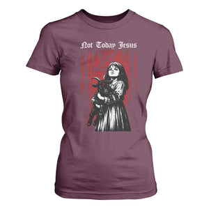 Not Today Jesus Gothic Dark Art Creepy Halloween T Shirt For Women