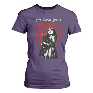 Not Today Jesus Gothic Dark Art Creepy Halloween T Shirt For Women