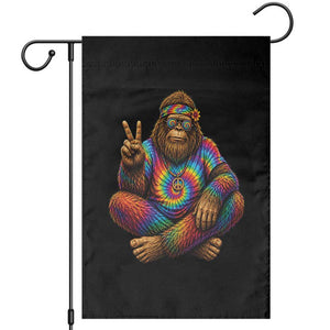 Hippie Bigfoot Peace Sign Tie Dye Sasquatch Garden Flag