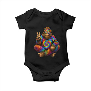 Hippie Bigfoot Peace Sign Tie Dye Sasquatch Baby Onesie