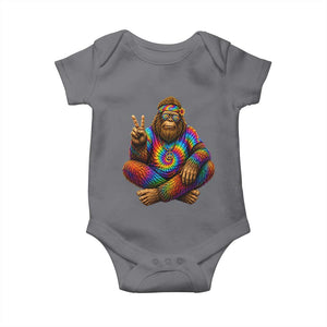 Hippie Bigfoot Peace Sign Tie Dye Sasquatch Baby Onesie