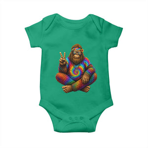 Hippie Bigfoot Peace Sign Tie Dye Sasquatch Baby Onesie