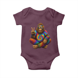 Hippie Bigfoot Peace Sign Tie Dye Sasquatch Baby Onesie