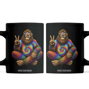 Hippie Bigfoot Peace Sign Tie Dye Sasquatch Coffee Mug