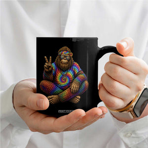 Hippie Bigfoot Peace Sign Tie Dye Sasquatch Coffee Mug