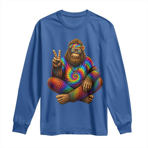 Hippie Bigfoot Peace Sign Tie Dye Sasquatch Long Sleeve Shirt