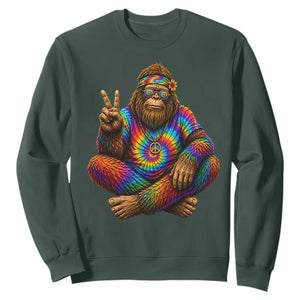 Hippie Bigfoot Peace Sign Tie Dye Sasquatch Sweatshirt