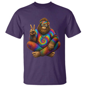 Hippie Bigfoot Peace Sign Tie Dye Sasquatch T Shirt