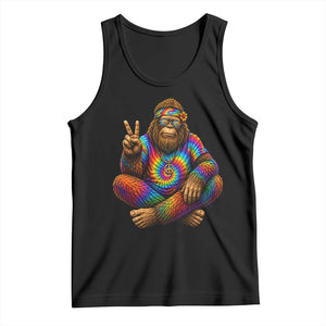 Hippie Bigfoot Peace Sign Tie Dye Sasquatch Tank Top