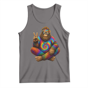 Hippie Bigfoot Peace Sign Tie Dye Sasquatch Tank Top