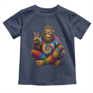 Hippie Bigfoot Peace Sign Tie Dye Sasquatch Toddler T Shirt