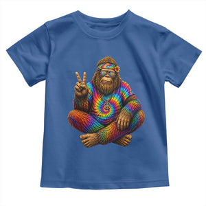Hippie Bigfoot Peace Sign Tie Dye Sasquatch Toddler T Shirt