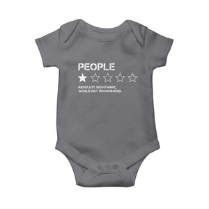 People 1 Star Absolute Nightmare Would Not Recommend Baby Onesie Funny Bold Text