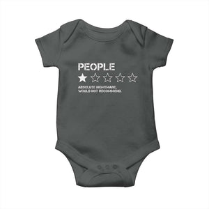 People 1 Star Absolute Nightmare Would Not Recommend Baby Onesie Funny Bold Text