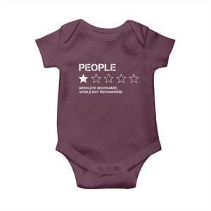 People 1 Star Absolute Nightmare Would Not Recommend Baby Onesie Funny Bold Text