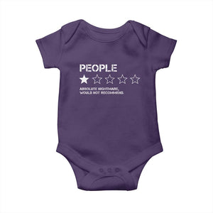 People 1 Star Absolute Nightmare Would Not Recommend Baby Onesie Funny Bold Text