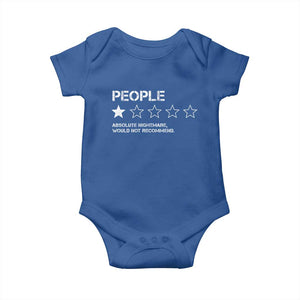People 1 Star Absolute Nightmare Would Not Recommend Baby Onesie Funny Bold Text