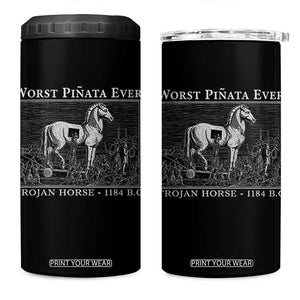 Worst Pinata Ever Trojan Horse 4 in 1 Can Cooler Tumbler Funny Greek Mythology History