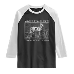 Worst Pinata Ever Trojan Horse Raglan Shirt Funny Greek Mythology History