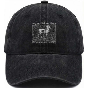 Worst Pinata Ever Trojan Horse Washed Cotton Baseball Cap Funny Greek Mythology History