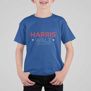 Kamala Walz Supporter T Shirt For Kid Harris Walz Obviously 2024 US Presidential Election Star TS11 Royal Blue Print Your Wear