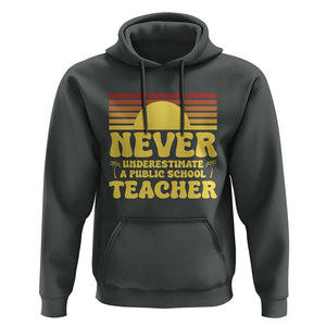Harris Walz Hoodie Never Underestimate A Public School Teacher Sunshine Coconut Tree TS11 Dark Heather Print Your Wear