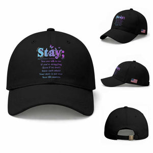Suicide Prevention Awareness Baseball Cap Stay You Can Talk To Me Your Story Is Not Over Your Life Matters Semicolon
