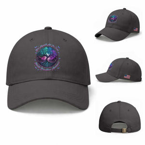 Suicide Prevention Awareness Baseball Cap Rise Against All The Odds Teal And Purple Tree Butterfly