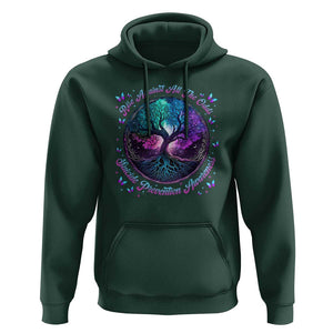 Suicide Prevention Awareness Hoodie Rise Against All The Odds Teal And Purple Tree Butterfly TS11 Dark Forest Green Print Your Wear