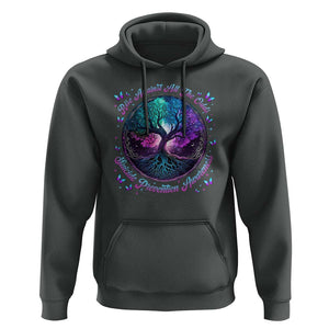 Suicide Prevention Awareness Hoodie Rise Against All The Odds Teal And Purple Tree Butterfly TS11 Dark Heather Print Your Wear