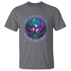 Suicide Prevention Awareness T Shirt Rise Against All The Odds Teal And Purple Tree Butterfly TS11 Charcoal Print Your Wear