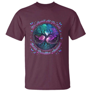 Suicide Prevention Awareness T Shirt Rise Against All The Odds Teal And Purple Tree Butterfly TS11 Maroon Print Your Wear