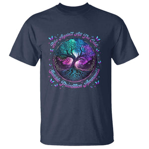 Suicide Prevention Awareness T Shirt Rise Against All The Odds Teal And Purple Tree Butterfly TS11 Navy Print Your Wear