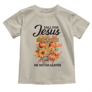 Funny Christian Baby Shirt Fall For Jesus He Never Leaves Thanksgiving TS11 Sand Print Your Wear