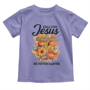Funny Christian Baby Shirt Fall For Jesus He Never Leaves Thanksgiving TS11 Violet Print Your Wear