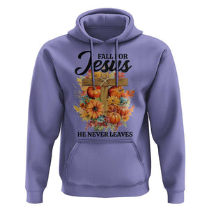 Funny Christian Hoodie Fall For Jesus He Never Leaves Thanksgiving TS11 Violet Print Your Wear